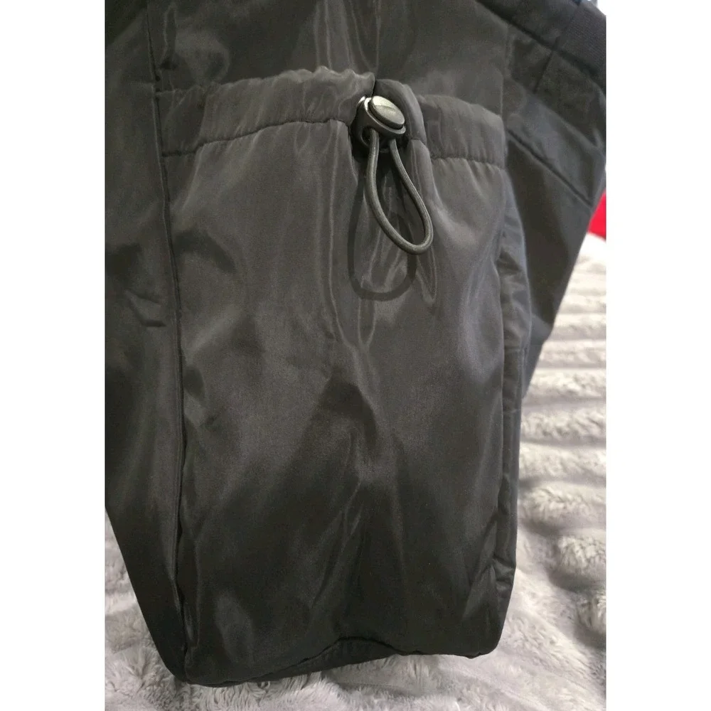 Black Nylon Diaper Tote Bag Large Multi Pocket Travel Shoulder Bag Carryall